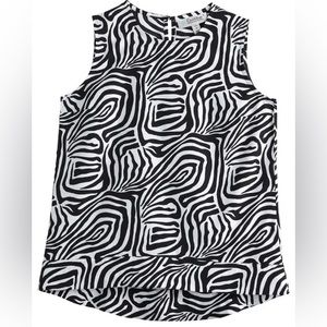NWT Coolibar Women's St. Tropez Black and White Abstract Swing Tank Top UPF 50+
